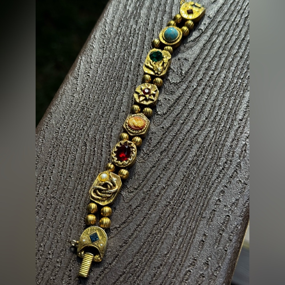 Goldette Signed Vintage Slide Bracelet
